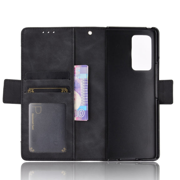 For Samsung Galaxy Z Fold2 5G Wallet Style Skin Feel Calf Pattern Leather Case with Separate Card Slot(Black)