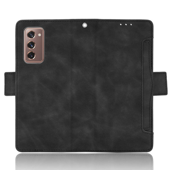 For Samsung Galaxy Z Fold2 5G Wallet Style Skin Feel Calf Pattern Leather Case with Separate Card Slot(Black)