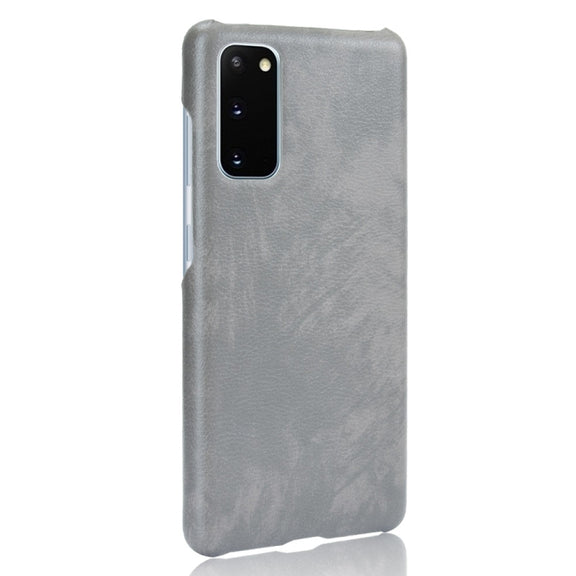 For Samsung Galaxy S20 FE Shockproof Litchi Texture PC + PU Case(Gray)