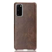 For Samsung Galaxy S20 FE Shockproof Litchi Texture PC + PU Case(Brown)