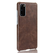For Samsung Galaxy S20 FE Shockproof Litchi Texture PC + PU Case(Brown)