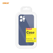 For iPhone 12 Pro Hat-Prince ENKAY ENK-PC069 Liquid Silicone Straight Edge Shockproof Protective Case(Navy Blue)