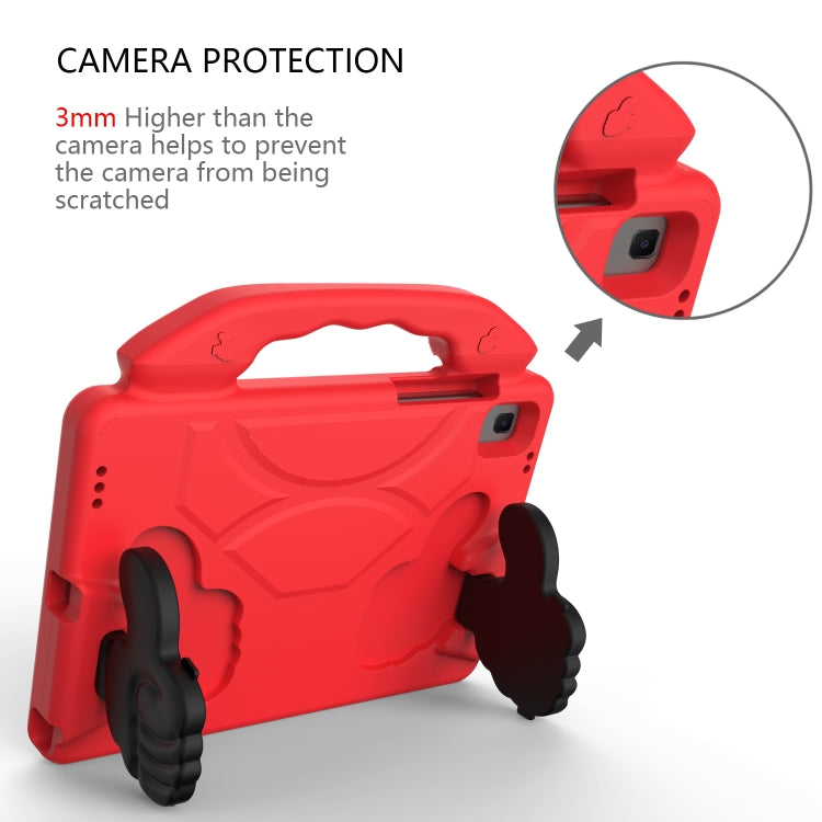 For Samsung Galaxy Tab A7 10.4(2020)T500/T505 EVA Material Children Flat Anti Falling Cover Protective Shell With Thumb Bracket(Red)
