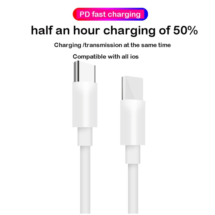 2 in 1 PD 30W USB-C / Type-C + 3A PD 3.0 USB-C / Type-C to USB-C / Type-C Fast Charge Data Cable Set, Cable Length: 2m, EU Plug