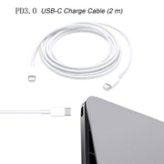 2 in 1 PD 30W USB-C / Type-C + 3A PD 3.0 USB-C / Type-C to USB-C / Type-C Fast Charge Data Cable Set, Cable Length: 2m, EU Plug