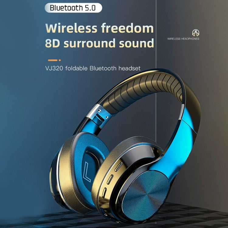 VJ320 Bluetooth 5.0 Head-mounted Foldable Wireless Headphones Support TF Card with Mic(Red)