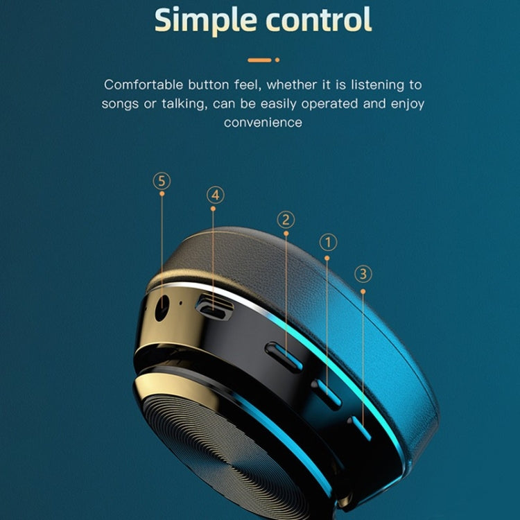 VJ320 Bluetooth 5.0 Head-mounted Foldable Wireless Headphones Support TF Card with Mic(Red)