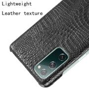 For Samsung Galaxy S20 FE Shockproof Crocodile Texture PC + PU Case(Black)