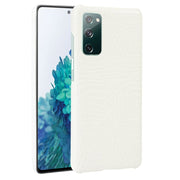 For Samsung Galaxy S20 FE Shockproof Crocodile Texture PC + PU Case(White)