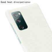 For Samsung Galaxy S20 FE Shockproof Crocodile Texture PC + PU Case(White)