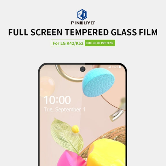 For LG K42 / K52 PINWUYO 9H 2.5D Full Screen Tempered Glass Film(Black)