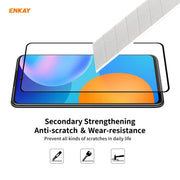 For Huawei P Smart 2021 2 PCS ENKAY Hat-Prince Full Glue 0.26mm 9H 2.5D Tempered Glass Full Coverage Film