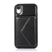 For iPhone X / XS Multi-functional Cross-body Card Bag TPU+PU Back Cover Case with Holder & Card Slot & Wallet(Black)