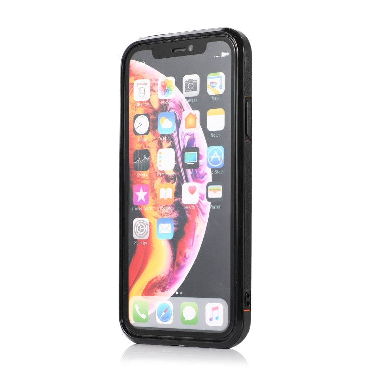 For iPhone X / XS Multi-functional Cross-body Card Bag TPU+PU Back Cover Case with Holder & Card Slot & Wallet(Black)