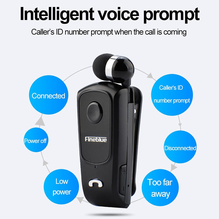 Fineblue F920 CSR4.1 Retractable Cable Caller Vibration Reminder Anti-theft Bluetooth Headset