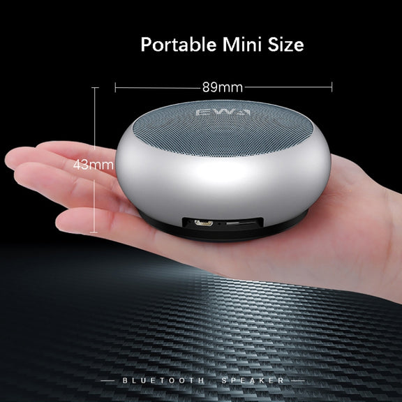 EWA A110 IPX5 Water-resistant Portable Mini Metal Wireless Bluetooth Speaker Supports 3.5mm Audio & 32GB TF Card & Calls(Silver)