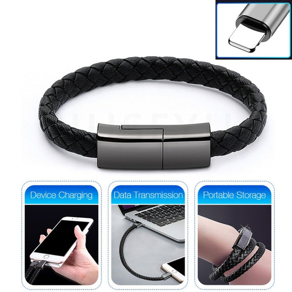 XJ-28 3A USB to 8 Pin Creative Bracelet Data Cable, Cable Length: 22.5cm(White)