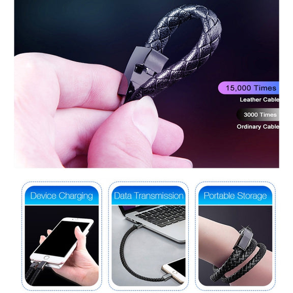 XJ-28 3A USB to 8 Pin Creative Bracelet Data Cable, Cable Length: 22.5cm(White)