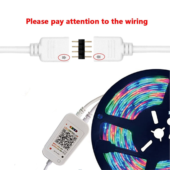 WiFi Smart 4 Pin RGB LED Strip Light Controller APP Remote Voice Control Works with Alexa Echo, 5-24V, type:WiFi 24-keys Controller