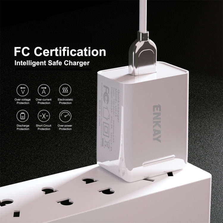 ENKAY Hat-Prince U008-1 10.5W 2.1A Dual USB Fast Charging Travel Charger Power Adapter, US Plug