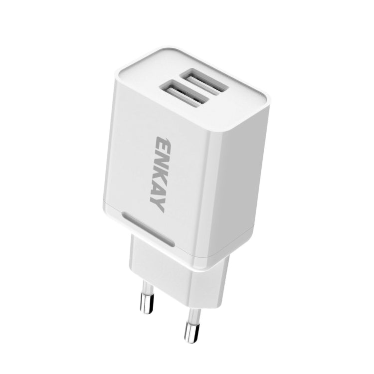 ENKAY Hat-Prince T003-1 10.5W 2.1A Dual USB Charging EU Plug Travel Power Adapter With 2.1A 1m Micro USB Cable