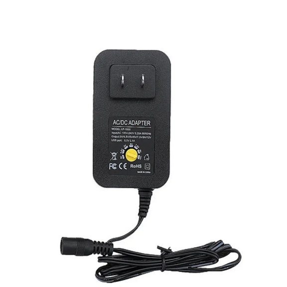 3V 4.5V 5V 6V 7.5V 9V 12V 2A 2.5A AC DC Adapter Adjustable Power Adapter Universal Charger Power Supply 30W(EU Plug)