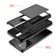 For Samsung Galaxy S21 Ultra 5G Shockproof Armor Protective Case with Card Slot(Gold)