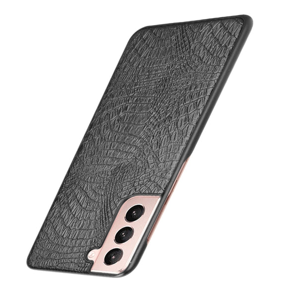For Samsung Galaxy S21+ 5G / S21 Plus 5G Shockproof Crocodile Texture PC + PU Case(Black)