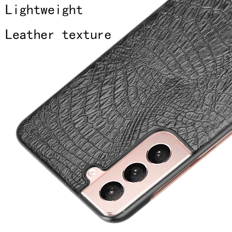 For Samsung Galaxy S21+ 5G / S21 Plus 5G Shockproof Crocodile Texture PC + PU Case(Black)