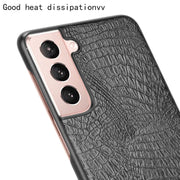For Samsung Galaxy S21+ 5G / S21 Plus 5G Shockproof Crocodile Texture PC + PU Case(Black)