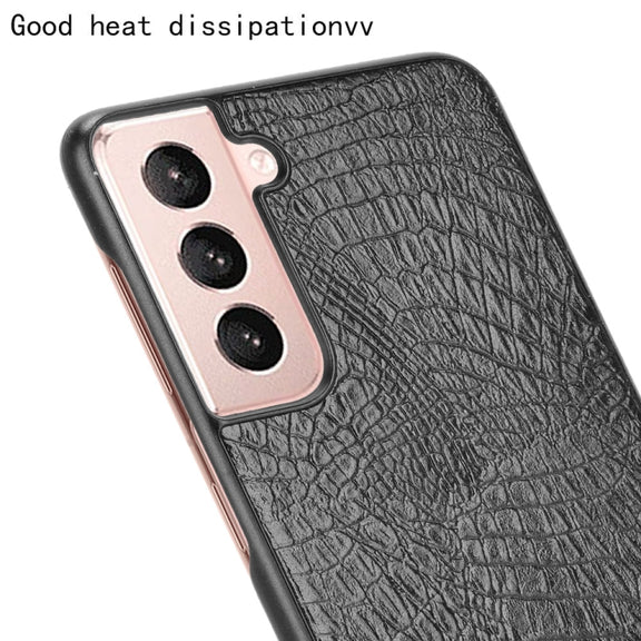 For Samsung Galaxy S21+ 5G / S21 Plus 5G Shockproof Crocodile Texture PC + PU Case(Black)