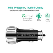 YSY-310QC18W QC3.0 Dual Port USB Car Charger + 3A USB to USB-C / Type-C Data Cable, Cable Length: 1m(White)