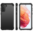 For Samsung Galaxy S21  5G PC+ Silicone Three-piece Anti-drop Mobile Phone Protective Back Cover(Black) - free shipping - PMC TechLife - Order now!