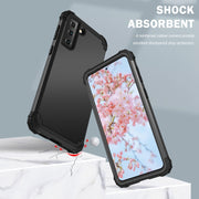 For Samsung Galaxy S21  5G PC+ Silicone Three-piece Anti-drop Mobile Phone Protective Back Cover(Black)