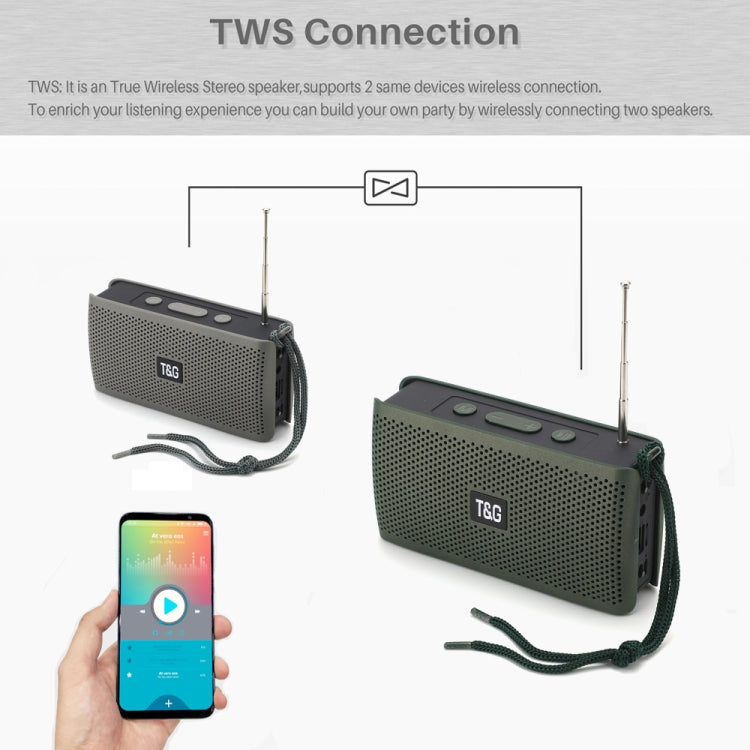 T&G TG282 Portable Bluetooth Speakers with Flashlight, Support TF Card / FM / 3.5mm AUX / U Disk / Hands-free Call(Green)