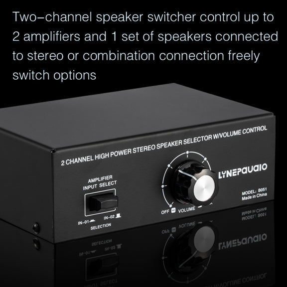 B051 2 Input And 1 Output Power Amplifier And Speaker Selection Switcher Output With Volume Adjustment 2 Power Amplifiers Audio Switcher Switch Distribution Comparator