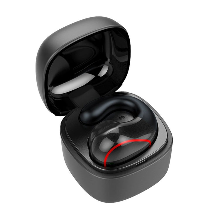 T25 Over-ear Bluetooth 5.0 Single-ear Invisible Wireless Earphone High Definition Call Super Long Standby Bone Conduction Earphone(Black)