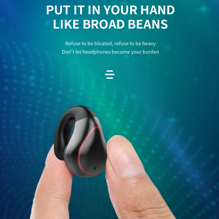 T25 Over-ear Bluetooth 5.0 Single-ear Invisible Wireless Earphone High Definition Call Super Long Standby Bone Conduction Earphone(Gray)