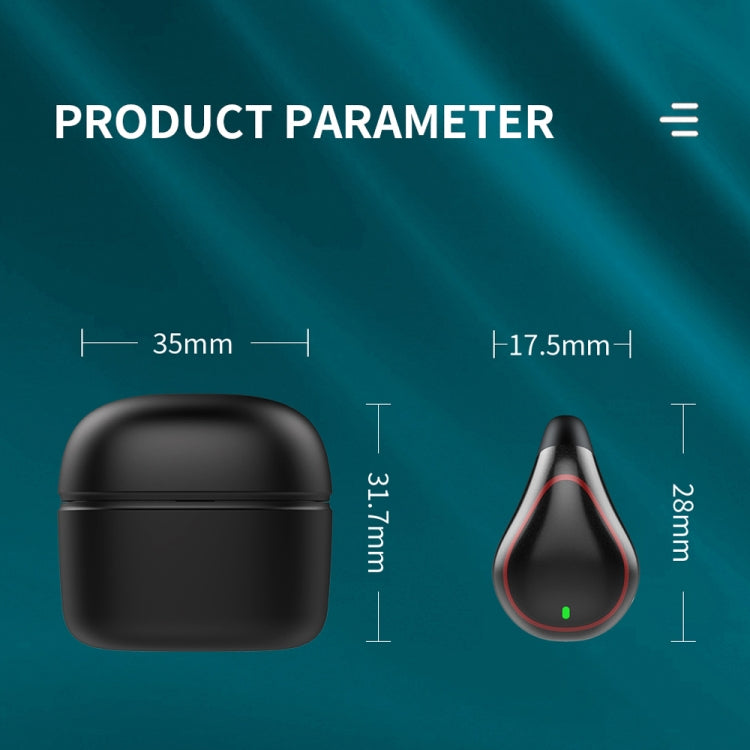 T25 Over-ear Bluetooth 5.0 Single-ear Invisible Wireless Earphone High Definition Call Super Long Standby Bone Conduction Earphone(Gray)