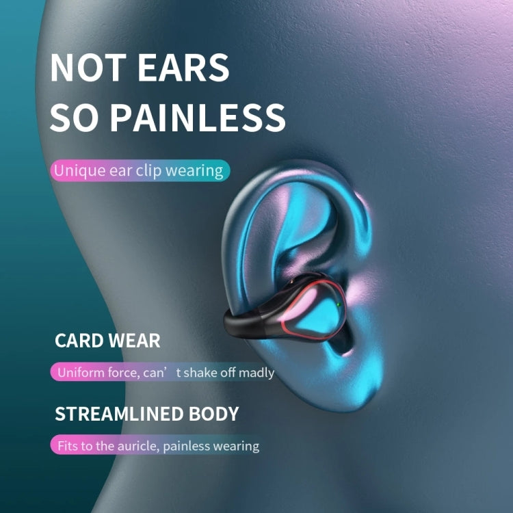 T25 Over-ear Bluetooth 5.0 Single-ear Invisible Wireless Earphone High Definition Call Super Long Standby Bone Conduction Earphone(Gray)