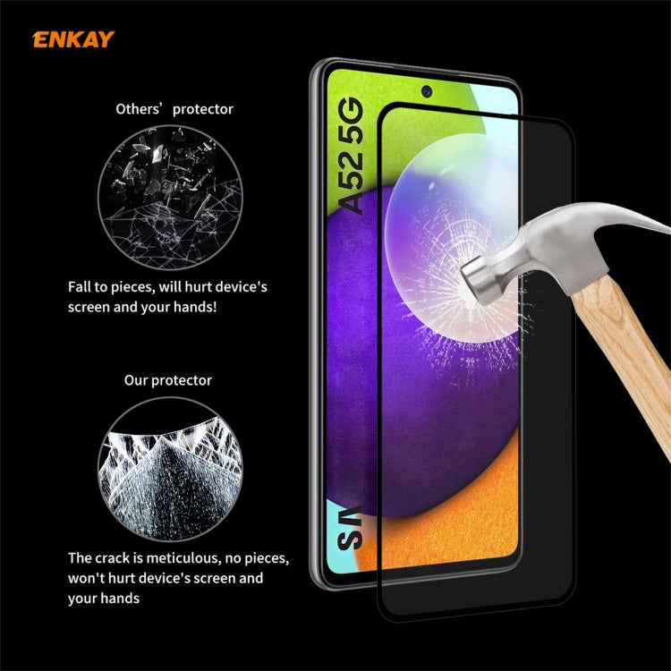 For Samsung Galaxy A52 5G / 4G ENKAY Hat-Prince Full Glue 0.26mm 9H 2.5D Tempered Glass Full Coverage Film
