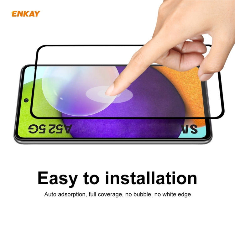 For Samsung Galaxy A52 5G / 4G ENKAY Hat-Prince Full Glue 0.26mm 9H 2.5D Tempered Glass Full Coverage Film