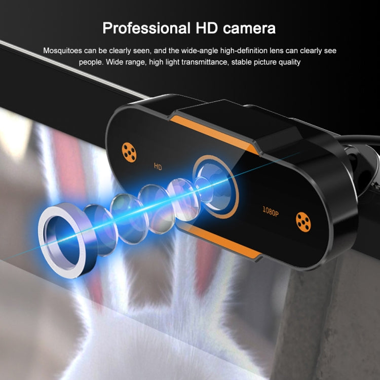 312 1080P HD USB 2.0 PC Desktop Camera Webcam with Mic, Cable Length: about 1.3m, Configuration:Anti-peep