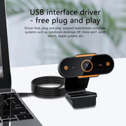 312 1080P HD USB 2.0 PC Desktop Camera Webcam with Mic, Cable Length: about 1.3m, Configuration:Anti-peep