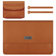 Litchi Pattern PU Leather Waterproof Ultra-thin Protection Liner Bag Briefcase Laptop Carrying Bag for 13-14 inch Laptops(BROWN) - 13.3 inch by PMC TechLife | Online Shopping South Africa | PMC TechLife | Buy Now Pay Later Mobicred