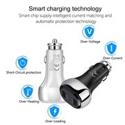 YSY-312 18W Portable QC3.0 Dual USB Mobile Phones and Tablet PCs Universal Car Charger(Black)