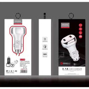 YSY-312 2 in 1 18W Portable QC3.0 Dual USB Car Charger + 1m 3A USB to Micro USB Data Cable Set(White)