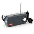T&G TG613 TWS Solar Portable Bluetooth Speakers with LED Flashlight, Support TF Card / FM / AUX / U Disk(Gray) - Desktop Speaker by T&G | Online Shopping South Africa | PMC TechLife | Buy Now Pay Later Mobicred