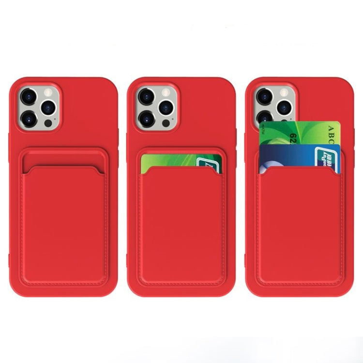 For iPhone 11 TPU + Flannel Lining Shockproof  Case with Card Slots (Green)