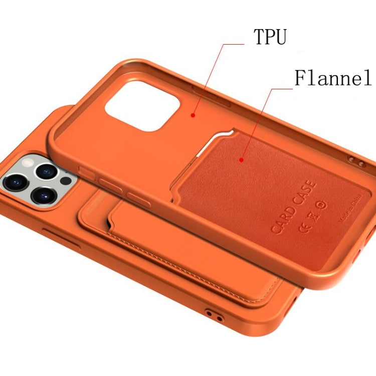 For iPhone 11 TPU + Flannel Lining Shockproof  Case with Card Slots (Green)